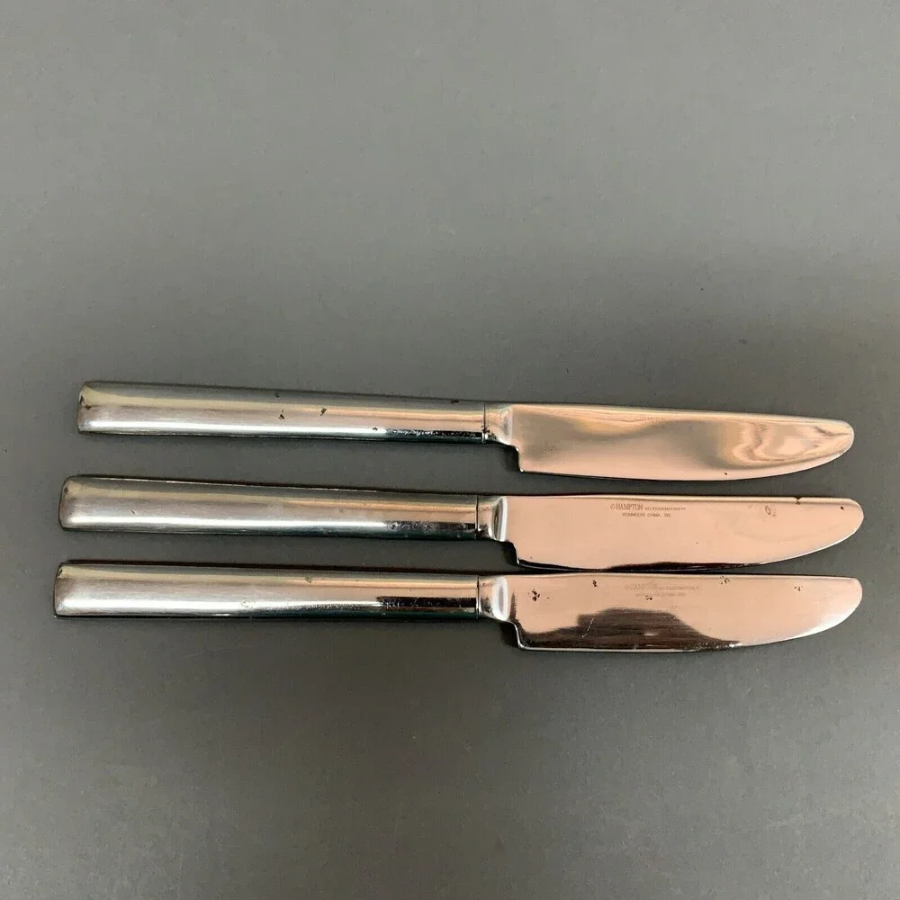 Hampton Silversmiths Park 235 Stainless China New French Solid Knives Lot of 3